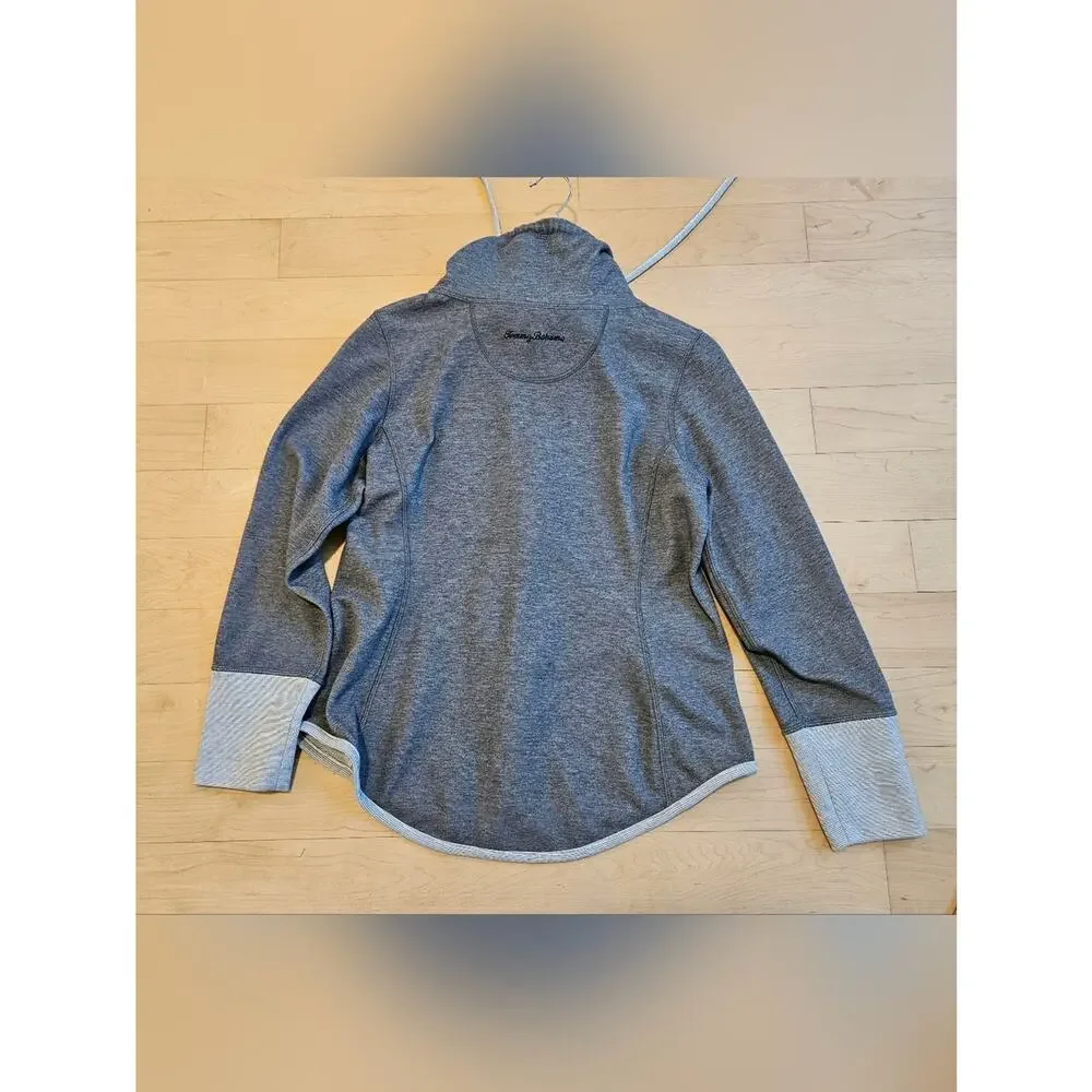 Tommy Bahama Zip Up Jacket Gray Athleisure Lightweight Womens S (No Tag)